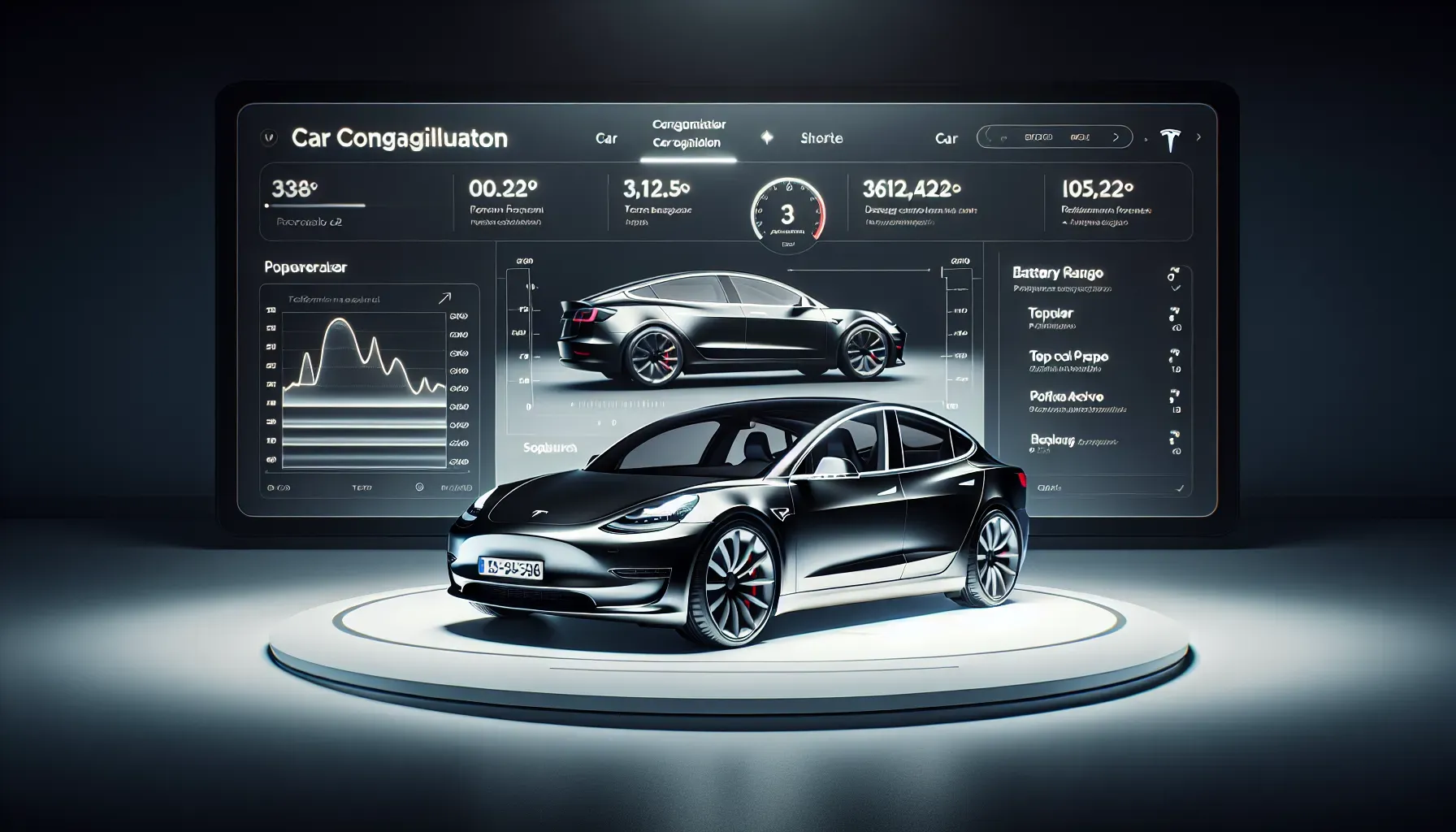 Image of Tesla Model 3 Performance with detailed specifications on a configurator